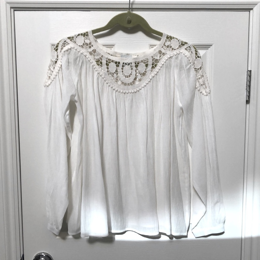 EUC Sundance Ivory Eyelet Top Size XS 100% Cotton